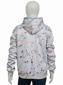 Back view of The Upshaws S4 Kim Fields splatter hoodie showing clean back finish and relaxed fit for daily wear