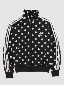 A trendy adidas polka dot jacket with a sporty fit and a timeless graphic aesthetic.