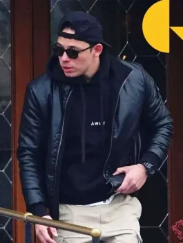 Anthony Ramos wearing a sleek Black Leather Jacket from the 2026 series The Beauty.
