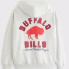 The back view of the Buffalo Bills hoodie showing the large 2026 playoff graphic.