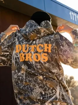 A stylish dutch bros camo hoodie featuring a relaxed silhouette and a durable design.