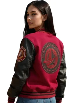 A full profile of the Starfleet Academy Varsity Jacket showing the official academy logo.