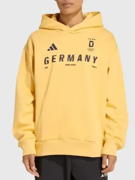 Front view of the Olympics 2026 Team Germany Hoodie featuring official team colors and a cozy hood.