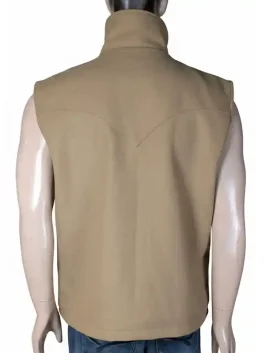 A high-quality brown wool vest featuring the 