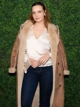 A premium Bailee Madison Shearling Leather Coat with a rich leather exterior and lining.