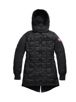 Front view of the Canada Goose Ellison Jacket with a secure zip closure and rib knit cuffs.