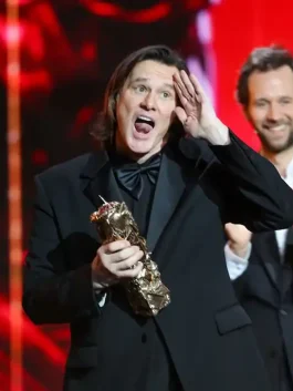 A stylish César Award 2026 Jim Carrey Black Suit designed for a sophisticated and energetic gala appearance.