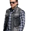 A stylish Charlie Hunnam Biker Leather Vest designed with a classic aesthetic and high quality leather finish.