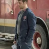 Chicago Fire Jesse Spencer Quilted Jacket featuring a modern diamond quilt.