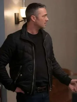 A classic Chicago Fire Taylor Kinney Bomber Jacket designed for a professional and cool look.