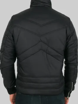 The back view of a Chicago Fire Taylor Kinney Bomber Jacket showing a smooth and neat design.