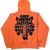 A stylish Chrome Hearts Vine Dagger Hoodie featuring rib knitted cuffs and a large kangaroo pocket.