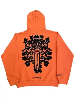 A stylish Chrome Hearts Vine Dagger Hoodie featuring rib knitted cuffs and a large kangaroo pocket.