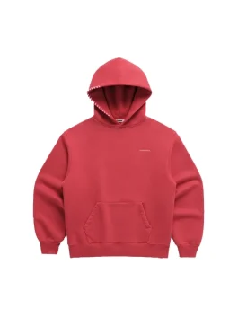 A bold red Madhappy Classic Fleece Hoodie with a stand up hood and clean stitched edges.