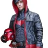 A DC Comic Jason Todd red hood jacket featuring a bold superhero design and a modern silhouette.