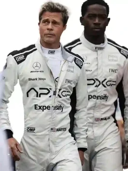 Front view of the F1 The Movie Brad Pitt Racing Suit with sleek finish.