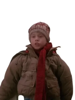 A stylish Home Alone Kevin McCallister Beige Jacket with a neutral earth tone and a smooth finish.