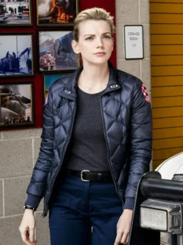 A stylish Kara Killmer Chicago Fire Black Jacket with a functional athletic cut and sleek design.