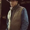 A Kevin Costner Yellowstone S03 Brown Vest with a durable finish and signature quilted pattern.