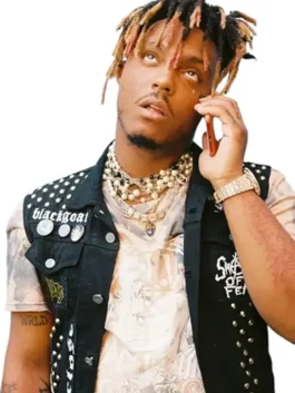 The essential legends never die juice wrld vest featuring a unique design and relaxed fit.