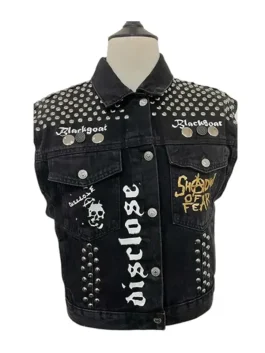 Front view of the legends never die juice wrld vest featuring a secure closure and modern fit.