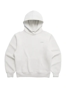 Front view of the Madhappy Classic Fleece Hoodie in a neutral tone with signature hood stitching.