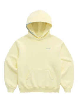 A bright yellow Madhappy Classic Fleece Hoodie featuring a relaxed fit and signature hand stitch detail.