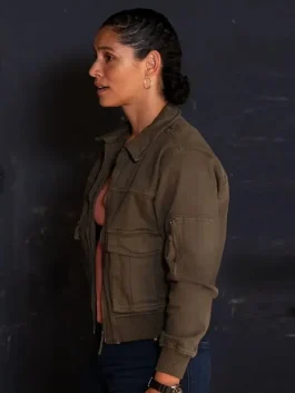 A stylish Chicago Fire S14 Miranda Rae Mayo Jacket in a warm shearling style.