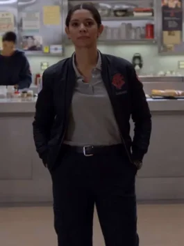 A stylish Stella Kidd Chicago Fire S12 Blue Jacket with functional pockets and an athletic cut.