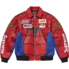 Front view of the Supreme Spider Man Jacket with a secure fit and vibrant superhero colors.