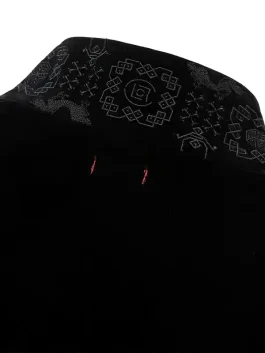 A stylish CLOT Velvet Black Jacket featuring a soft touch and a deep black color.