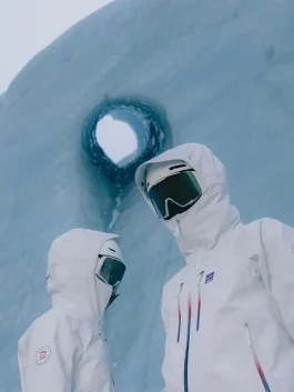 A crisp white Winter Olympics 2026 Iceland Jacket with a modern fit and sleek athletic details.