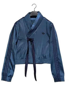 Minimalist fusion jacket with a sleek satin finish