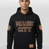 Front profile of the 2026 Atlanta Hawks Magic City Hoodie with a hooded collar and a convenient kangaroo pocket.