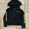 Chrome Hearts Kids Zip-up Black Hoodie with front zipper and soft fleece comfort