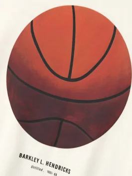 view of the New York Knicks Fear of God Barkley Hendricks T-Shirt featuring artistic city-inspired graphics.