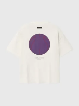 The back view of the Lakers Fear of God Barkley Hendricks T-shirt showing the smooth texture and clean seams.