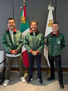 A detailed shot of the Mexico National Crest on this premium cotton outerwear with high density grain integrity.