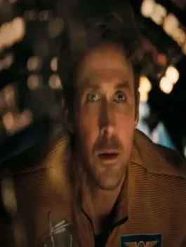 Ryan Gosling Yellow NASA Jacket with a bright finish and clean space-inspired design