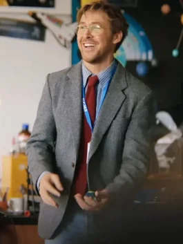 Project Hail Mary Ryan Gosling Blazer with lapel collar buttoned front and functional pockets.