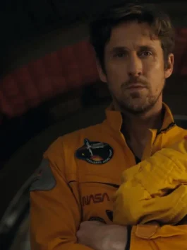 Ryan Gosling Yellow NASA Jacket in bright yellow with a sleek casual outerwear look