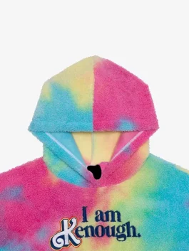 A premium Barbie I Am Kenough Ken Hoodie in a vibrant tie dye aesthetic with a soft inner lining.