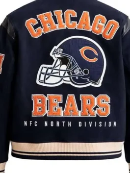 Heritage sports outerwear featuring the Chicago Bears bear head patch and 