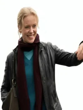 Amelia Eve Insidious Out of the Further Black Leather Jacket with sleek movie-inspired styling.