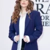 Barbara Palvin wearing a tailored wool blazer at The Devil Wears Prada 2 premiere.