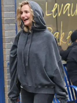 Cameron Diaz The Sham 2026 Grey Hoodie with relaxed casual women’s styling.
