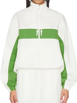 Chyler Leigh NYC 2026 Track Jacket with sporty celebrity streetwear styling.