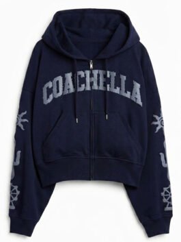 Gap X Coachella Blue Zip-Up Hoodie with relaxed streetwear-inspired fit.
