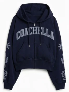 Gap X Coachella Blue Zip-Up Hoodie with relaxed streetwear-inspired fit.