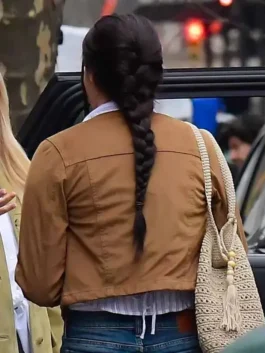 Stylish Count My Lies Shailene Woodley Brown Cotton Jacket showcasing brown tone, shirt collar, and relaxed design.